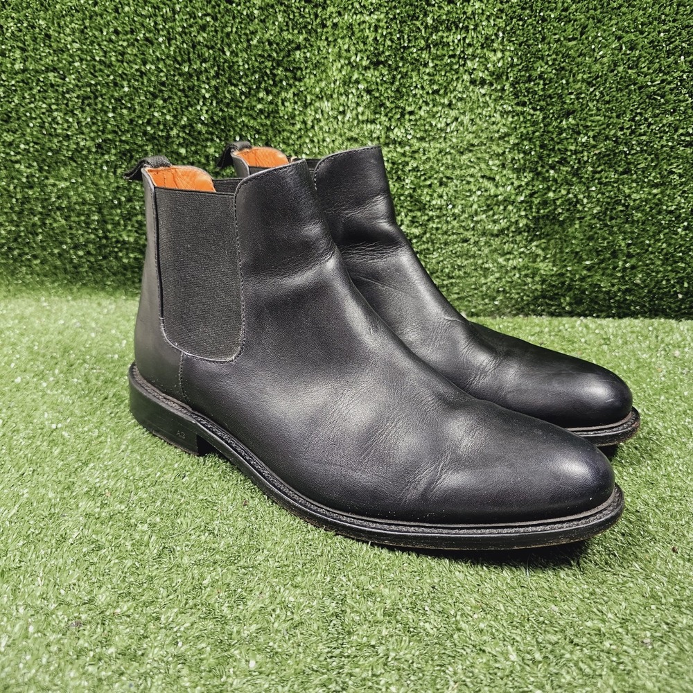 Taft Black Leather Pull On Dress Ankle Chelsea Boots Handmade Mens Size 11